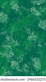 Green grunge style background. Vector texture of paint, streaks, blotches