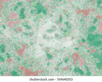 Green grunge texture. Abstract halftone background. Vector pattern.