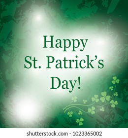 green grunge vector background for saint patrick day - greeting card