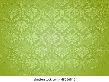 Green Grunge wallpaper pattern, vector