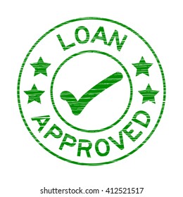 Green grunged "loan approve" stamp