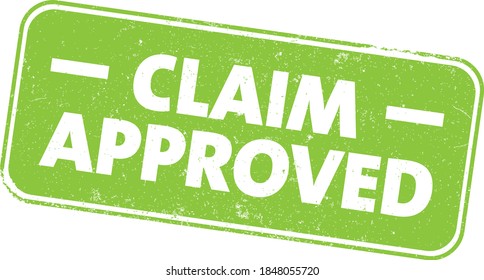 green grungy CLAIM APPROVED sign or rubber stamp vector illustration