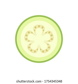 Green guava slice simple vector icon illustration design