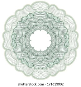Green guilloche elements for certificate or diploma / currency and money design / vector / CMYK color / All lines are easy editable