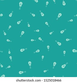 Green Guitar icon isolated seamless pattern on green background. Acoustic guitar. String musical instrument.  Vector Illustration
