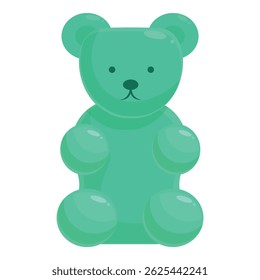 Green gummy bear sitting, a sweet treat for candy lovers