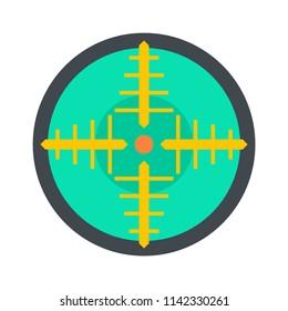 Green gun aim icon. Flat illustration of green gun aim vector icon for web isolated on white