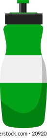 Green gym bottle, illustration, vector on a white background.