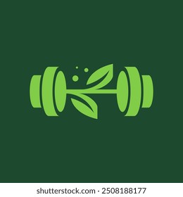 green gym fitness modern flat logo design vector