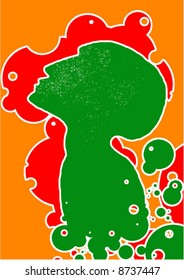 Green had on orange background