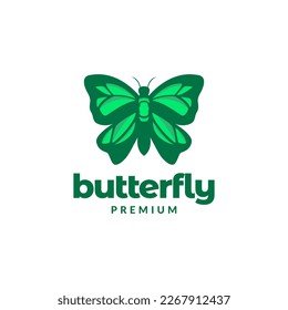 green hairstreak butterfly insect abstract beauty modern logo design vector icon illustration