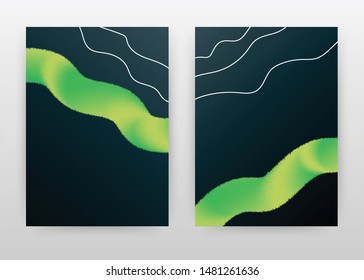 Green hairy elements on black design for annual report, brochure, flyer, poster. hairy green background vector illustration for flyer, leaflet, poster. Business abstract A4 brochure template.