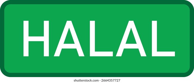 Grüner Halal-Schild-Vektor, zertifiziertes zulässiges Lebensmittelsymbol für Restaurants, Verpackung, Einhaltung der islamischen Diät und halal-freundliche Produktmarken-Design-Vorlage.