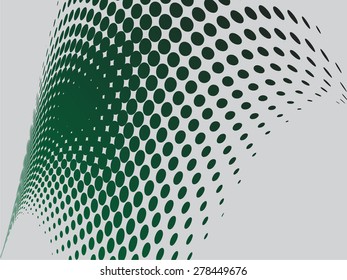 Green halftone abstract flag shape