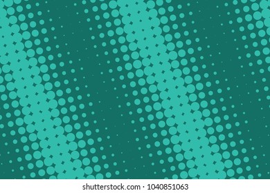 Green halftone background. Digital gradient. Dotted pattern with circles, dots, point large scale. Design element for web banners, posters, cards, wallpapers, sites, panels. Vector illustration