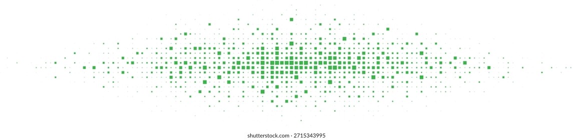 Fondo de tira de desenfoque de semitono verde para imágenes tecnológicas, gráficos de audio, diseños digitales modernos Ilustración vectorial