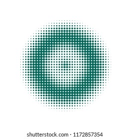 Green halftone circles, dots pattern, vector, grunge. Comic texture background. Monochrome half-tone. Circle halftone Dots, White and organic geometric gradient for pop art designs.