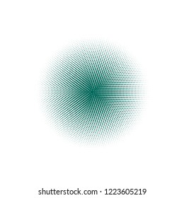 Green halftone circles, dots pattern, vector, grunge. Comic texture background. Monochrome half-tone. Circle halftone Dots, White and organic geometric gradient for pop art designs.