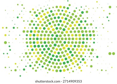 Grüner Rasterpunkt-Cluster-Hintergrund für Öko-Branding, Naturplakate, digitale Layouts, abstraktes Design, Vektorgrafik