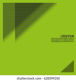 Green halftone dot pattern, element, graphic for dtp, dpi prepress. Abstract texture. Vector modern background for posters, business cards. 
