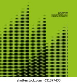 Green halftone dot pattern, element, abstract graphic for dtp, dpi prepress or generic concepts. Vector modern background for posters, sites, postcards, interior design, business cards.