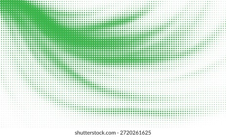 Fundo de onda de meio-tom verde com ilustração de vetor de movimento abstrato orgânico