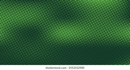 Green halftone dots gradient pattern background texture. vector illustration