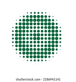 Grüne Halftone Punkte. Vektorrückro. Abstrakter Hintergrund. Textur Modern. Dot-Logo. Circle Element. Farbverlauf-Element. Rundpunkte. Effect-Element.