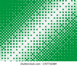 El semitono verde tiene un fondo salpicado. Estilo pop artístico.Patrón con pequeños círculos, puntos, elemento de diseño para banners web, carteles, tarjetas, fondos de pantalla, sitios web. Ilustración del vector