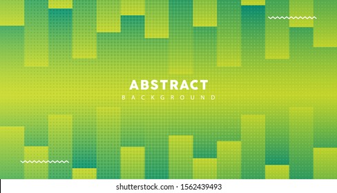 Green halftone with geometric shape background