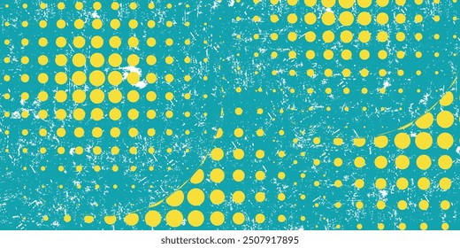 Green halftone gradient pattern dots texture with tech digital background. Pop art comic dots, modern, vector.