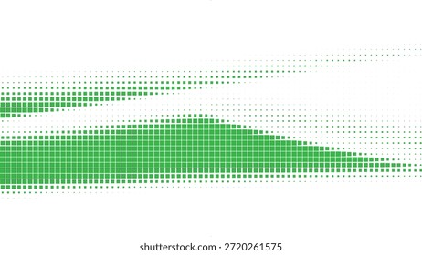 Green Halftone Horizontal Wave Vector Background for Natural Visual Design, used in eco branding and presentations