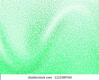 Green halftone modern light art. Gradient blurred pattern with raster effect, dots, circles. Futuristic background. Abstract creative graphic template. Business style design. Vector