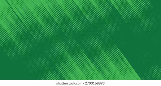 Medio tono verde sobre fondo. Vector punteado destellos o semitono brillo patrón textura Pop estilo de arte de fondo eps10