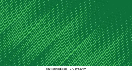 grüner Halbton auf Hintergrund. Vektor gepunktete funkelt oder Halbton Glanz Muster Textur Pop Art Style Hintergrund.