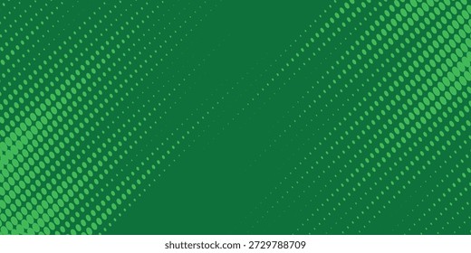 Medio tono verde sobre fondo. Vector punteado destellos o semitono brillo patrón textura Pop estilo de arte de fondo.	