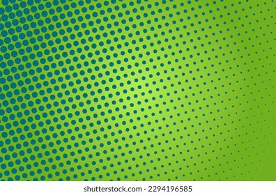 Green halftone pattern. Pop art comic dot background. Texture template. Vector illustration isolated.