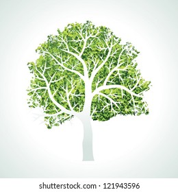 green halftone tree