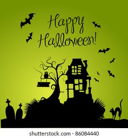 Green Halloween background