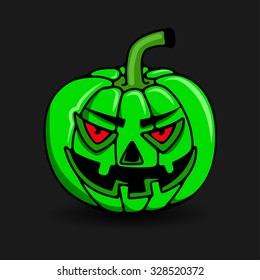 green Halloween pumpkin  