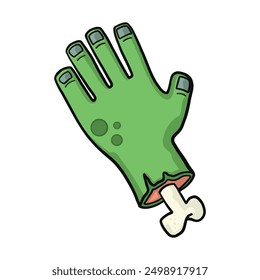 Green halloween zombie hand illustration	