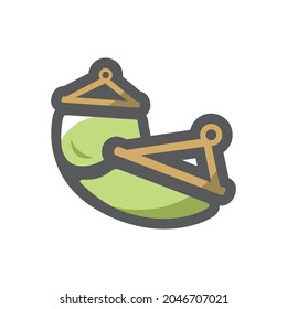 Green Hammock simple Vector icon Cartoon illustration