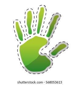 Green hand design icon image, vector illustration