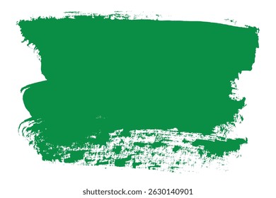 Traço de pincel de tinta Grunge desenhado à mão verde. Linha de pincel abstrato criativo com bordas ásperas. Mancha para cenários. Bordas de linha de doodle à mão livre. Manchas pretas