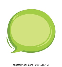 Mano verde dibujada de mensajes de burbujas de voz para conversación manuscrita, charlando, hablando y hablando sobre fondo blanco