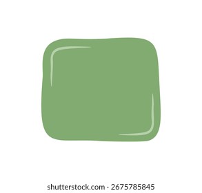 Marco de la etiqueta engomada dibujada a mano verde con el contorno orgánico de la garabata y la forma del rectángulo. Esta Plantilla de parche sirve como una etiqueta única, insignia o fondo para el texto y diseños creativos de la cubierta de la maqueta.