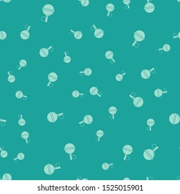 Green Hand grenade icon isolated seamless pattern on green background. Bomb explosion.  Vector Illustration