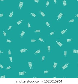 Green Hand grenade icon isolated seamless pattern on green background. Bomb explosion.  Vector Illustration