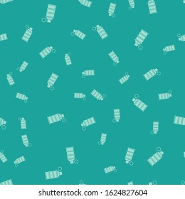 Green Hand grenade icon isolated seamless pattern on green background. Bomb explosion.  Vector Illustration