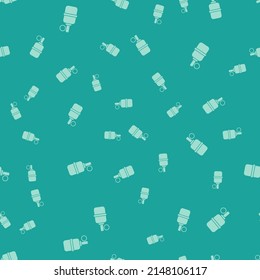 Green Hand grenade icon isolated seamless pattern on green background. Bomb explosion.  Vector